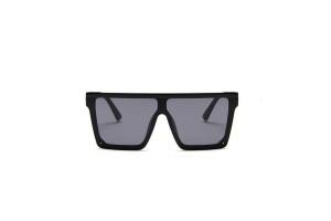 Jagger - Black Oversized Flat Top Sunglasses