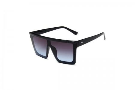 Jagger - Black Haze Oversized Flat Top Sunglasses