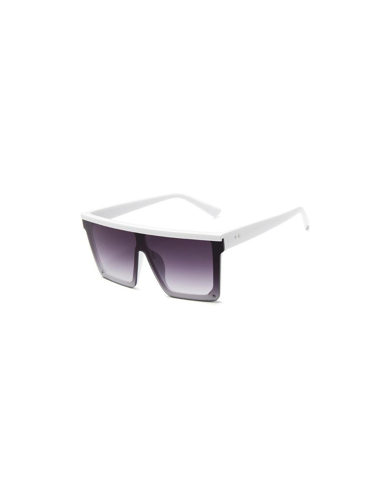 Jagger - White Oversized Flat Top Sunglasses