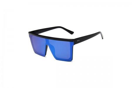 Jagger - Black Blue RV Oversized Flat Top Sunglasses