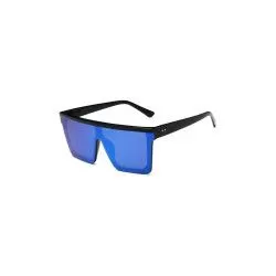 Jagger - Black Blue RV Oversized Flat Top Sunglasses