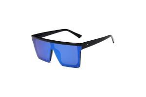 Jagger - Black Blue RV Oversized Flat Top Sunglasses