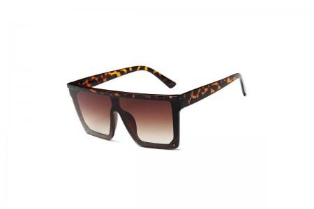 Jagger - Tort Oversized Flat Top Sunglasses