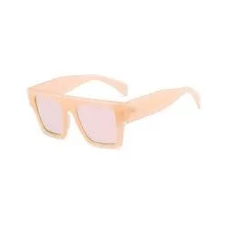 Al -Pink Chunky Oversized Flat Top Sunglasses