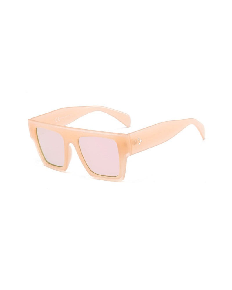 Al -Pink Chunky Oversized Flat Top Sunglasses