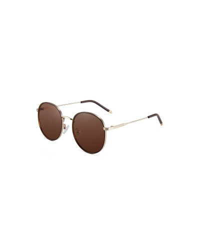 Ari - Gold Round Metal Sunglasses