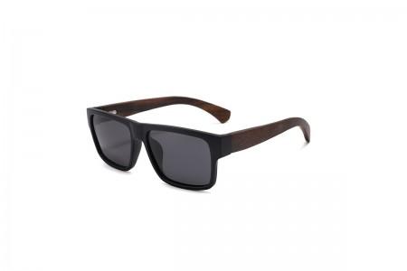 Premium Wood Flat Top Sunglasses - Ed Wood Black