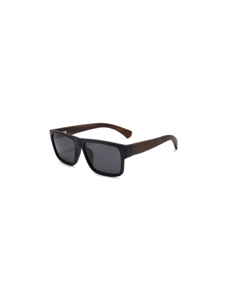 Premium Wood Flat Top Sunglasses - Ed Wood Black