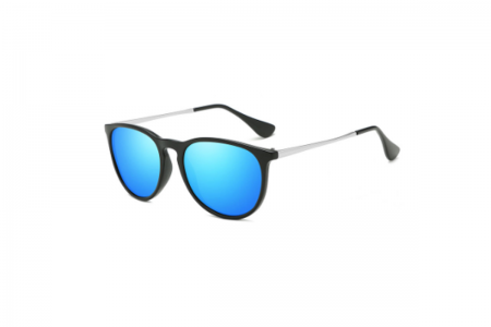 Tailor - Matte Black Blue RV Round Polarised Sunglasses