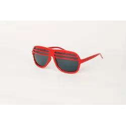 Kanye Half Shutter Shades with Mirror Lens - Red