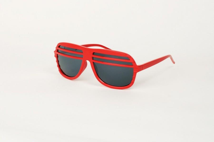 Kanye Half Shutter Shades with Mirror Lens - Red