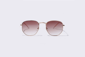 Mila - Light Brown Round Sunglasses