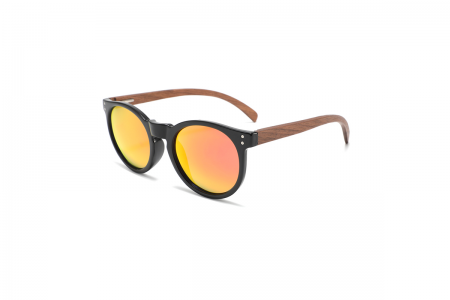 Skylar - Black Red RV Polarised Wood Sunglasses