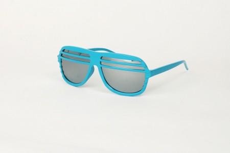 Kanye Half Shutter Shades with Mirror Lens - Blue
