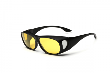 Yellow Low Light Fit over glasses - Black