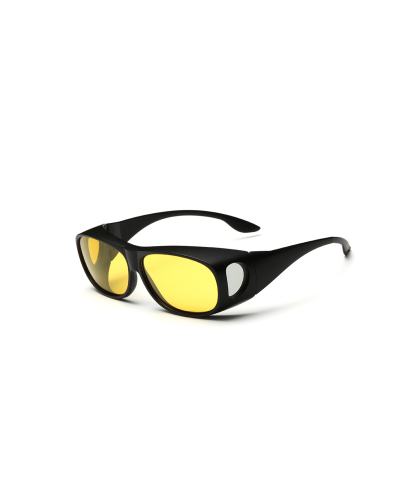 Yellow Low Light Fit over glasses - Black