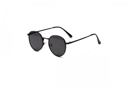 Harlow Black - Vintage Black Round Metal Sunglasses