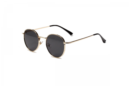 Harlow Black Vintage Round Sunglasses