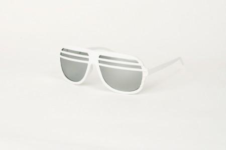 Kanye Half Shutter Shades with Mirror Lens - White