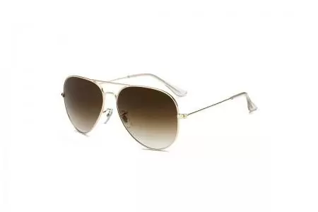 Hudson - Gold Brown Aviator Sunglasses